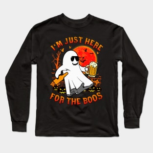 Funny Halloween Tee I'm Just Here For The Boos Costume Gift Long Sleeve T-Shirt